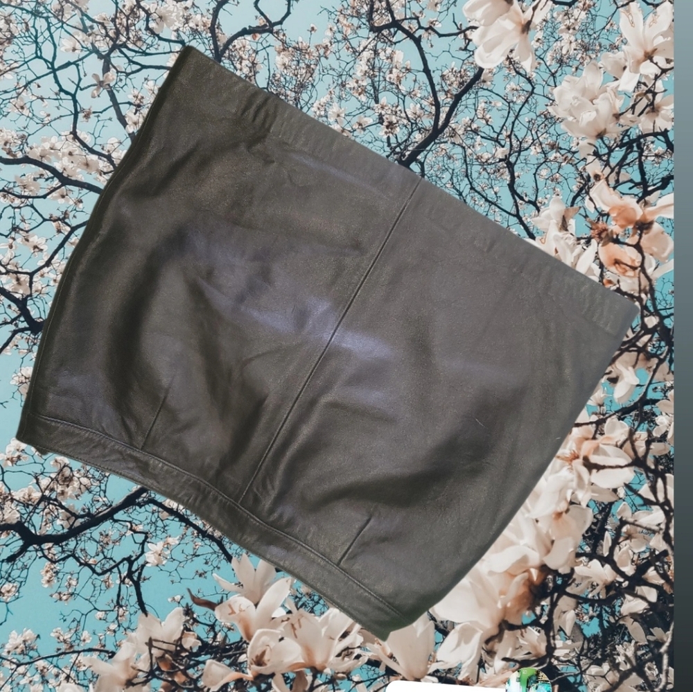 Black leather skirt